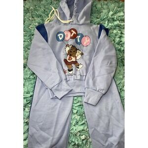 Vtg Get Along Gang Jog Togs Sweatsuit Sweatshirt Hoodie Sweatpants Blue 4 Dotty